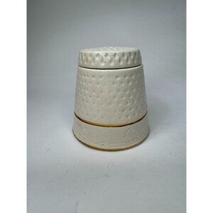 Vintage The House Of Webster US Made Ceramic Textured Thimble Shaped Container 5
